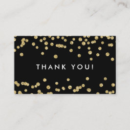Cartão De Informações Obrigado A Inserir Dourado Faux Glitter Confetti B