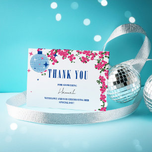 Cartão De Informações Obrigado chá de panela grego Bougainvillea