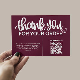 Cartão De Informações Obrigado de Código QR para o Pacote de Compra Inse