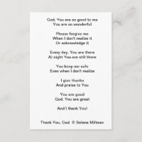 "Obrigado, Deus" Poema