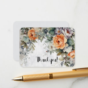 Cartão De Informações Obrigado Floral