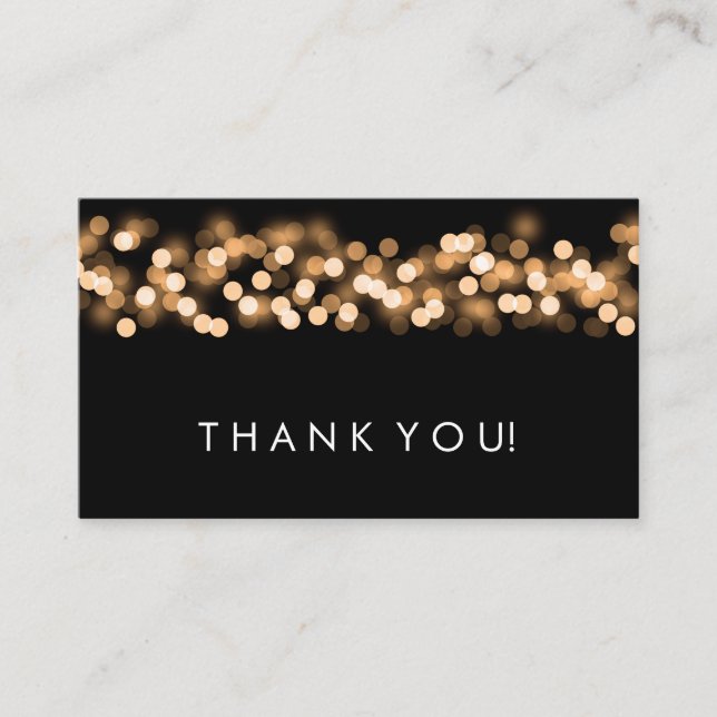 Cartão De Informações Obrigado Inserir Dourado Glam Hollywood (Frente)