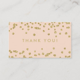 Cartão De Informações Obrigado Inserir O Dourado Rosa de Blush Confetti