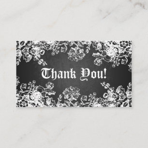 Cartão De Informações Obrigado introduz o preto do Flourish do Victorian