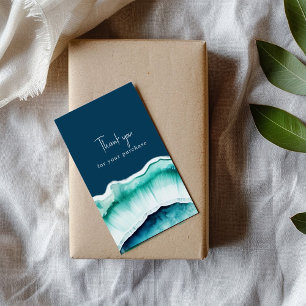 Cartão De Informações Obrigado pela compra efeito de ágata azul