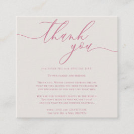 Cartão De Informações Obrigado por compartilhar o dia do casamento