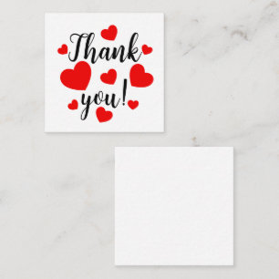 Cartão De Informações Obrigado, Red Hearts