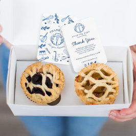 Cartão De Informações Obrigado Royal Blue Baking Utensil Bakery