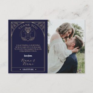 Cartão De Informações Obrigado Tarot Moon Crystals Heart Cards