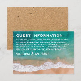 Cartão De Informações Ocean Wave, Detalhe do Casamento de Praia