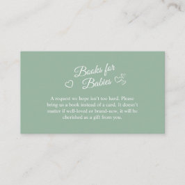 Cartão De Informações Oh Babies Sage Green Twin Shower Books for Babies