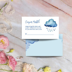 Cartão De Informações Oh Baby cloud baby shower diaper raffle