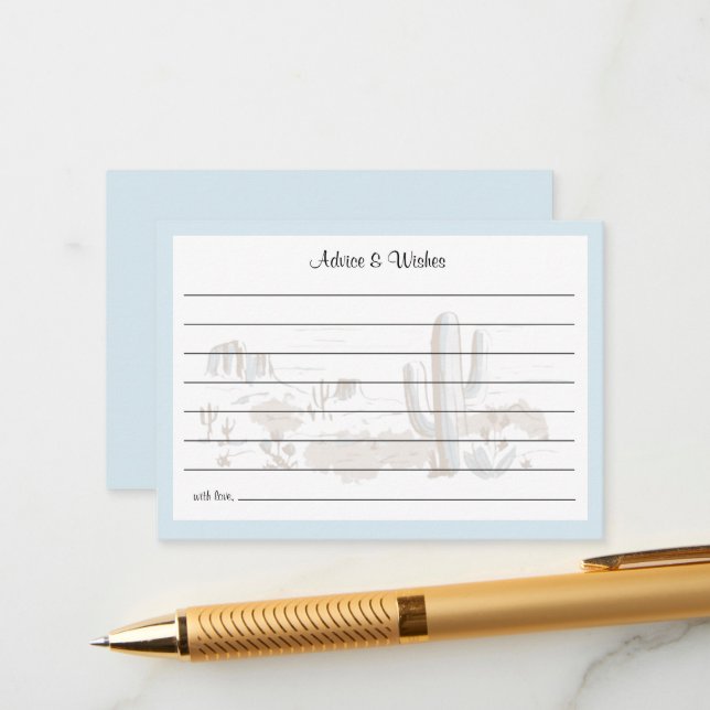 Cartão De Informações Oh Baby Cowboy Shower Advice and Wishes (Frente/Verso In Situ)