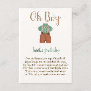Cartão De Informações Oh Boy Little Turkey Books Chá de fraldas