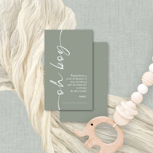 Cartão De Informações Oh Boy Sage Fralda Raffle Chá de fraldas