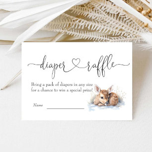 Cartão De Informações Oh Deer Chá de fraldas Raffle