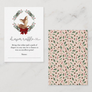 Cartão De Informações Oh Deer Winter Greenery Fralda Raffle