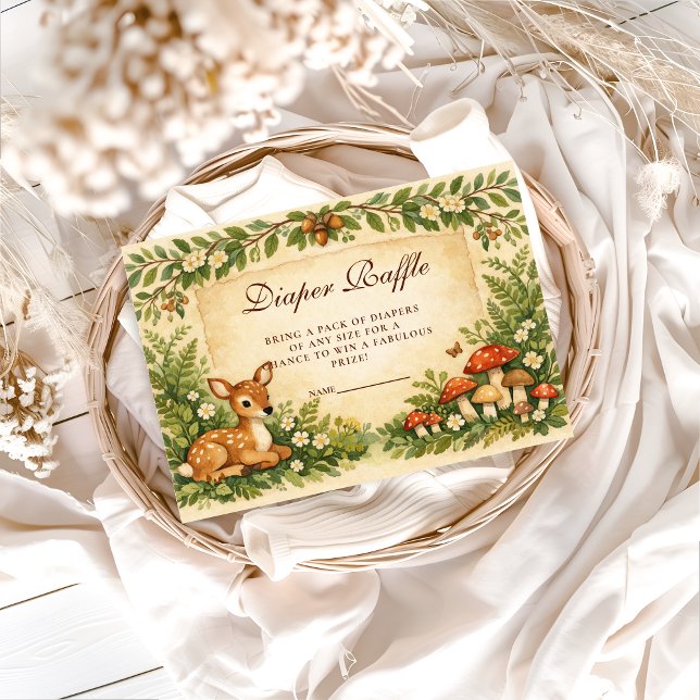 Cartão De Informações Oh Deer Woodland Diapper Raffle (Criador carregado)
