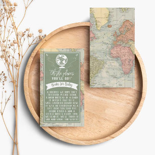 Cartão De Informações "Oh, os lugares que você vai!" Chá de fraldas de