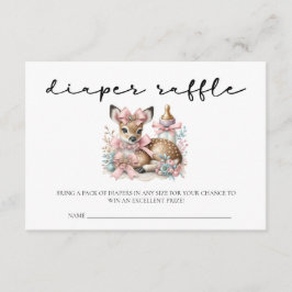 Cartão De Informações Oh veado pincel cor-de-rosa chá de fraldas