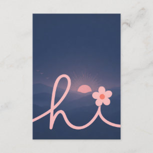 Cartão De Informações "oi" Design do Pôr do Sol da Montanha do Roteiro