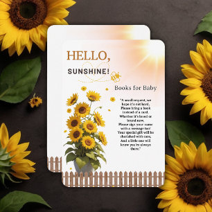 Cartão De Informações Olá Sunshine Sunflower Garden Chá de fraldas