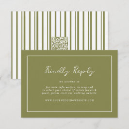 Cartão De Informações Olive Green Modern Online RSVP Card