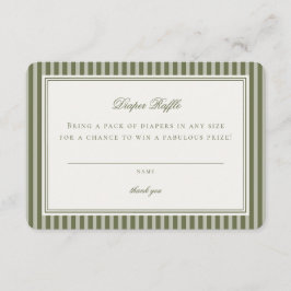 Cartão De Informações Olive Martini Tini Little One Stripe Diaper Raffle