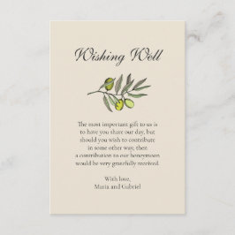 Cartão De Informações Oliveira Botânica bem desejada. Casamento estilo T