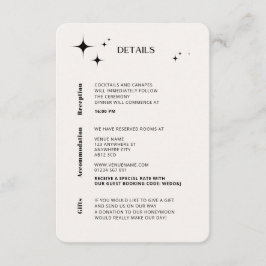 Cartão De Informações OLIVIA Moderna Embalagem Celestial de Marfim