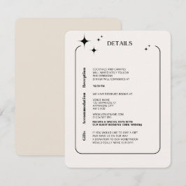 Cartão De Informações OLIVIA Moderna Embalagem Celestial de Marfim