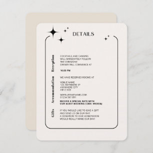 Cartão De Informações OLIVIA Moderna Embalagem Celestial de Marfim