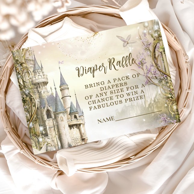 Cartão De Informações Once Upon a Time Princess Castle Diapper Raffle (Criador carregado)