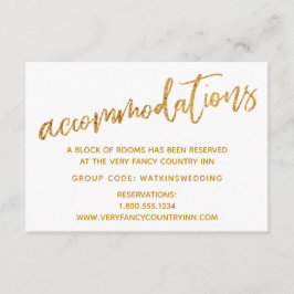 Cartão De Informações Ondas Douradas Modernas em Alojamentos de Casament