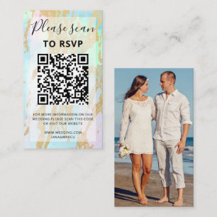 Cartão De Informações Opal Gemstone Dourado Elegante moderno com código 