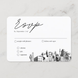 Cartão De Informações Opção de Raleigh Wedding RSVP Tradicional