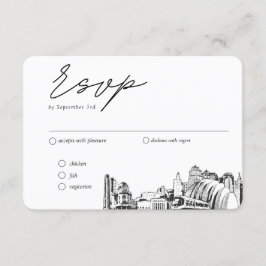 Cartão De Informações Opção de Refeição de RSVP Tradicional de Casamento