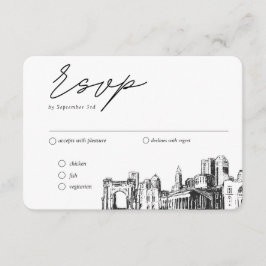 Cartão De Informações Opção de RSVP Tradicional de Casamento Columbus