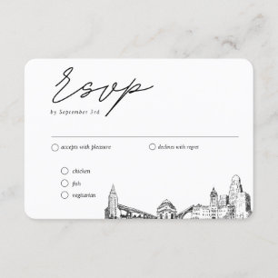 Cartão De Informações Opção de RSVP Tradicional de Casamento de Buffalo