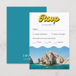 Cartão De Informações Opção de RSVP Tradicional de Casamento de Cabo