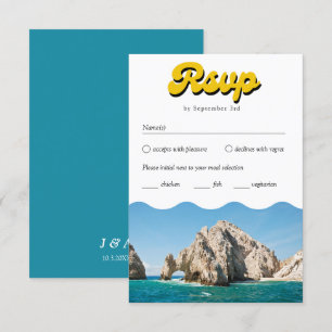 Cartão De Informações Opção de RSVP Tradicional de Casamento de Cabo