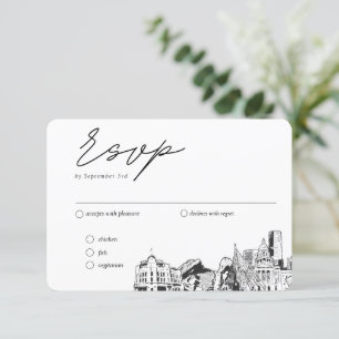 Cartão De Informações Opção de RSVP Tradicional de Casamento de Denver