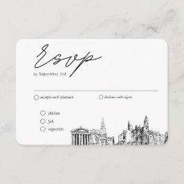 Cartão De Informações Opção de RSVP Tradicional de Casamento de Filadélf