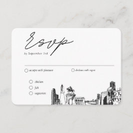 Cartão De Informações Opção de RSVP Tradicional de Casamento de Houston