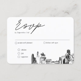 Cartão De Informações Opção de RSVP Tradicional de Casamento de Houston