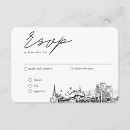 Cartão De Informações Opção de RSVP Tradicional de Casamento de Louisvil