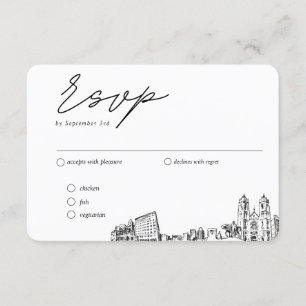 Cartão De Informações Opção de RSVP Tradicional de Casamento de Newark