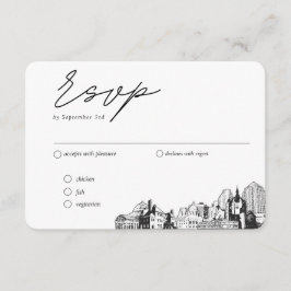 Cartão De Informações Opção de RSVP Tradicional de Casamento de Paul