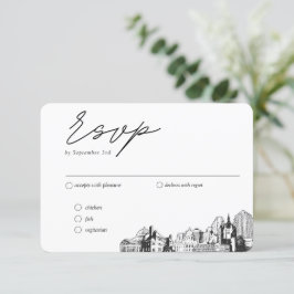 Cartão De Informações Opção de RSVP Tradicional de Casamento de Paul