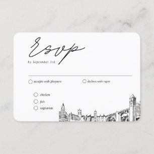 Cartão De Informações Opção de RSVP Tradicional de Casamento de Spokane